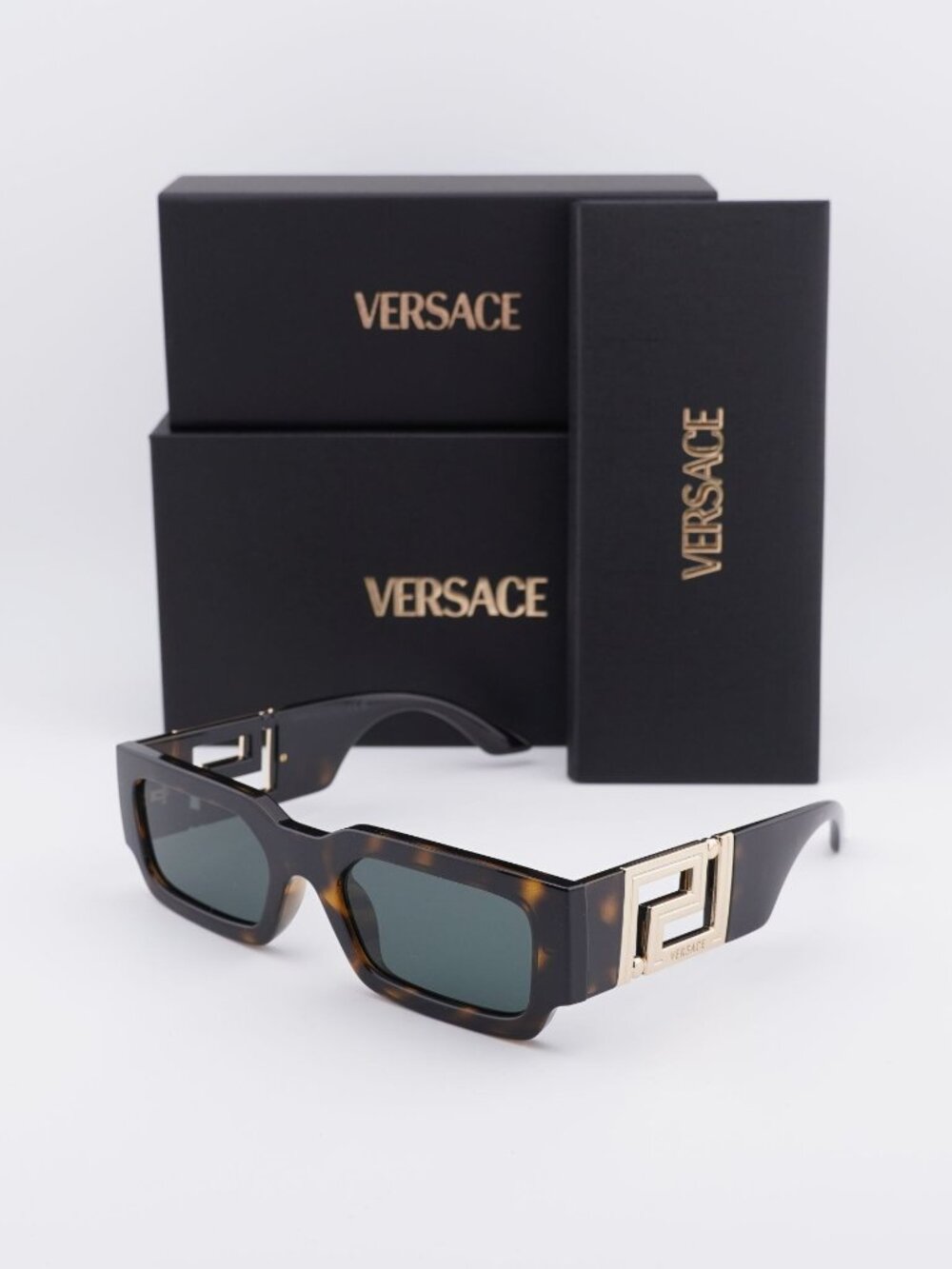 Versace VE4506U 108/87 Rectangle Sunglasses – Havana / Grey